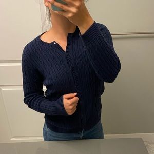 Eddie Bauer | Navy cardigan.